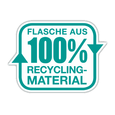 Flasche aus 100% Recycling-Material