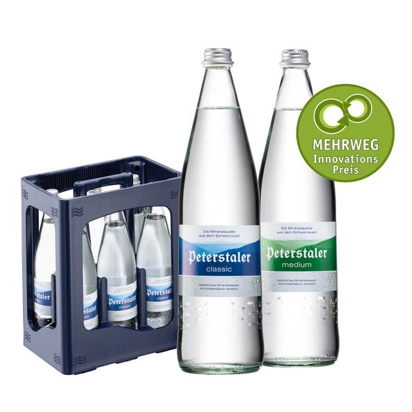Peterstaler in 1-Liter Glasflasche mit Mehrwegs-Innovationspreis