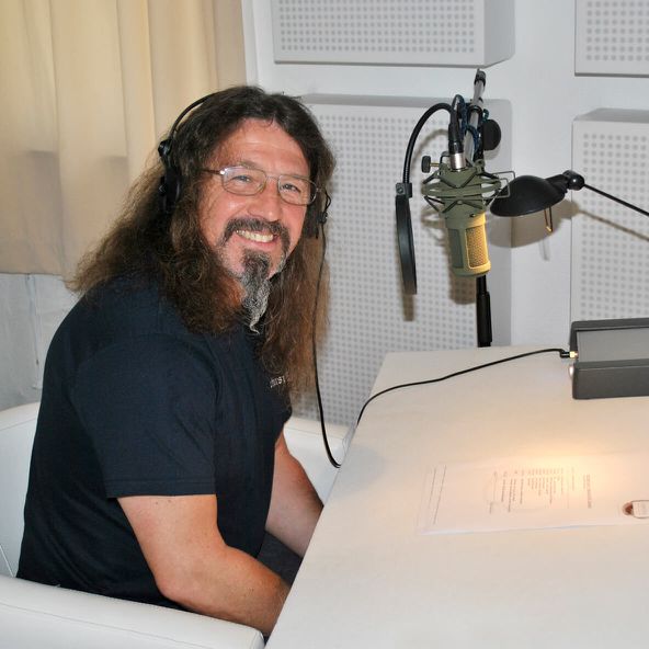 Hubert Böhm beim Einsprechen des "Ich bin Peterstaler" Radiospots
