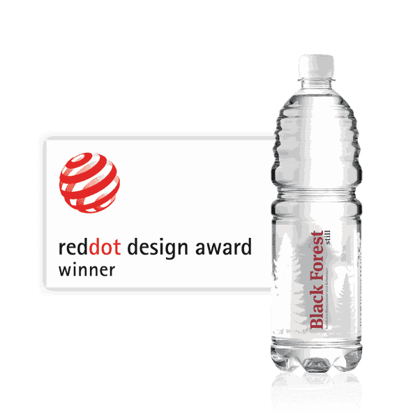 Flaschenabbildung Black Forest still mit red dot award