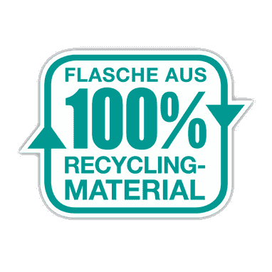 Flasche aus 100% Recycling-Material