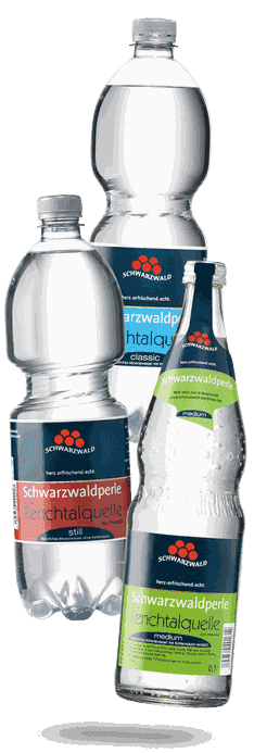 Schwarzwaldperle Mineralwasser classic, medium und still