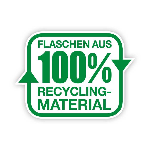 Flasche aus 100% Recycling-Material